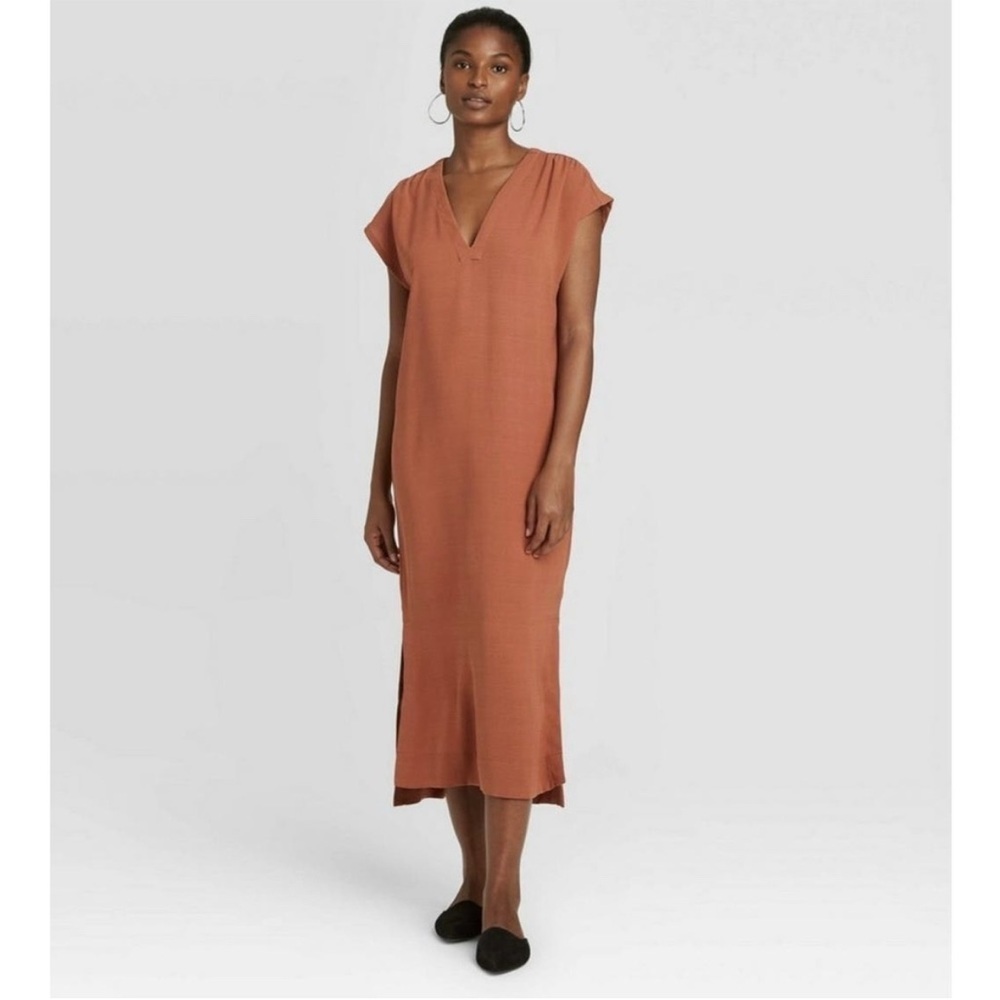 Prologue Rust Midi Tunic Column Dress